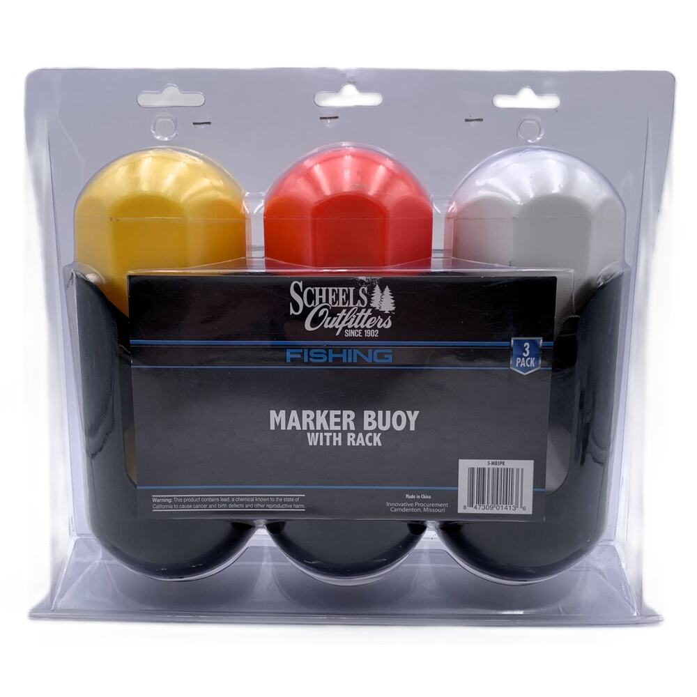 Scheels Outfitter Fishing Marker Bouys with Rack 3 Pack Gear NWT NEW